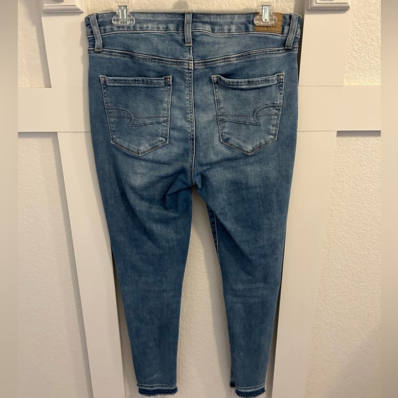 American Eagle Super Stretch Two Toned Skinny Jeans Sz 10 - Picture 4 of 6